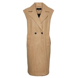 VERO MODA Spencer Long Waist Coat Vest in Tigers Eye Tan Size Medium New w/Tags!